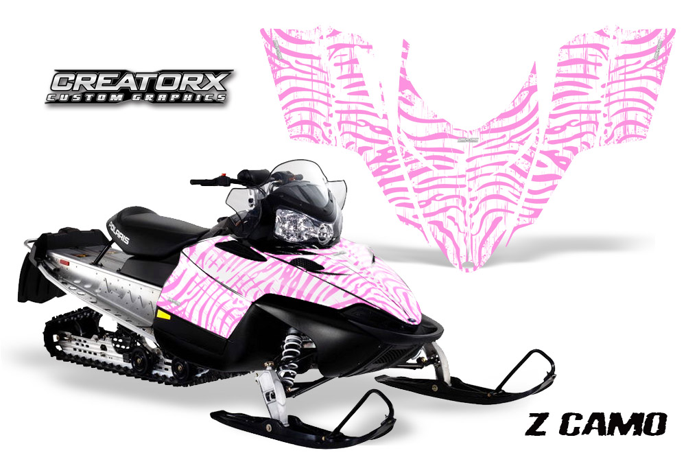 Polaris RMK Shift Chassis Graphics Kit ZCamo White PinkLite2